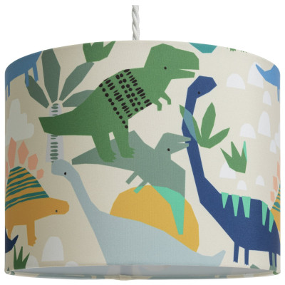 Argos Home Beige & Blue Dino Drum Lampshade - 25cm
