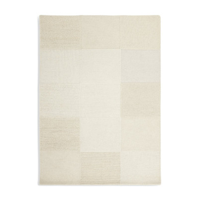 Habitat Checkerboard Natural Wool Cut Pile Rug - 170x120cm