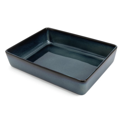 Habitat Navy Reactive Stoneware Roaster
