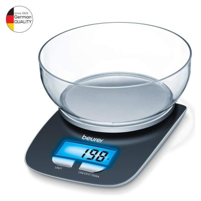 Beurer KS25 Electronic Kitchen Scale With Bowl - Black