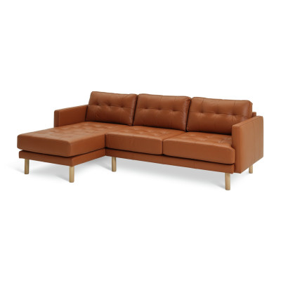 Habitat Newell Leather Right Hand Corner Chaise Sofa - Tan
