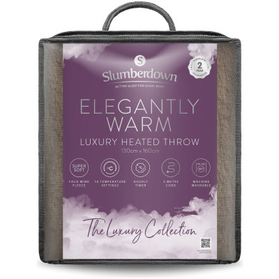 Slumberdown Elegantly Warm Luxury Heated Throw - Natural