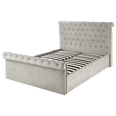 Aspire Chesterfield Kingsize Ottoman Bed Frame - Grey