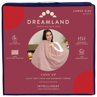 Dreamland Cosy Up Intelliheat Pink Warming Throw - Large