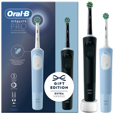 Oral-B Vitality Pro Dual Pack Electric Toothbrush-Black/Blue