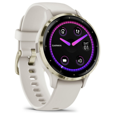 Garmin Venu 3S GPS Smart Watch - Ivory/Soft Gold