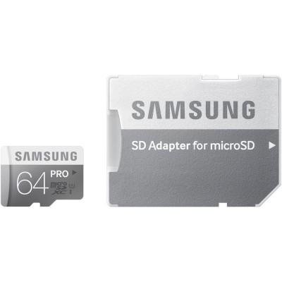 SAMSUNG 64GB PRO UHS 1 C10 MSDHC AND ADP