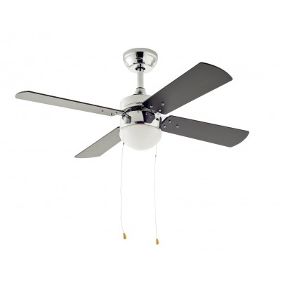 Argos Home Ceiling Fan - Chrome & Black