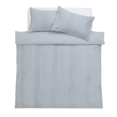 Argos Home Crinkle Blue Bedding Set - Single