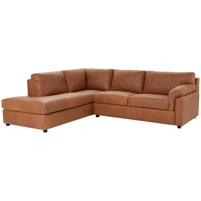 Habitat Florence Leather Left Hand Corner Chaise Sofa - Tan