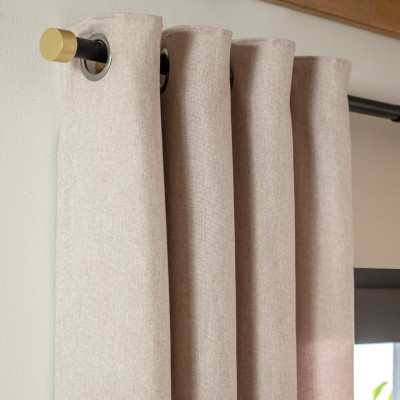 Habitat Brushed Thermal Eyelet Curtains - Oatmeal