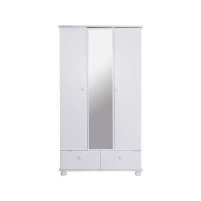 NEW STIRLING 3DR 2DRW MIRROR ROBE WHITE