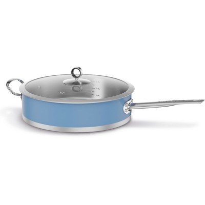 SAUTE PAN & GLASS LID CF BLUE 28CM      