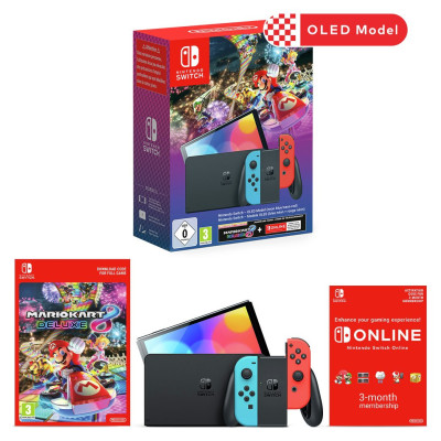 NS HW OLED MARIO KART DLX N NSO BUNDLE