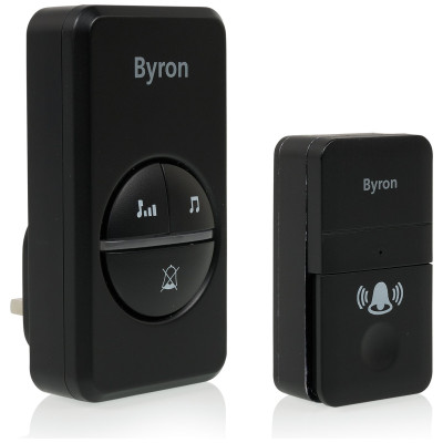 Byron DBY-23452BS 100m Plug-In Doorbell - Single, Black