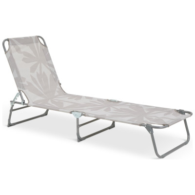 Habitat Folding Metal Sun Lounger - Light Grey
