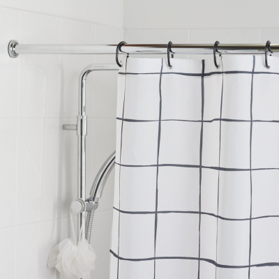 Argos Home 105x194cm Shower Rail And Ring Set - Chrome