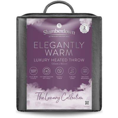 Slumberdown Elegantly Warm Luxury Heated Throw - Charcoal