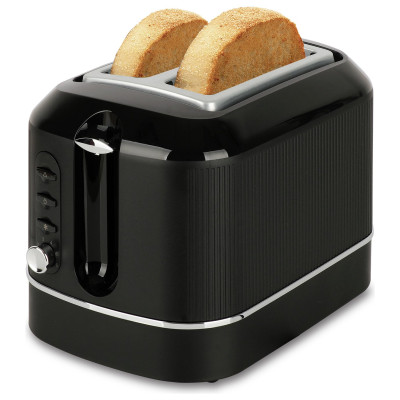 Cookworks Texture Tilly 2 Slice Toaster - Black