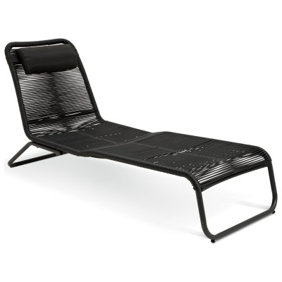 Habitat Delfina Metal Sun Lounger - Black