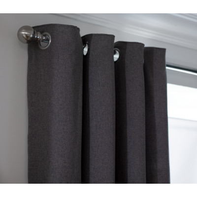 Habitat Brushed Thermal Eyelet Curtains - Charcoal
