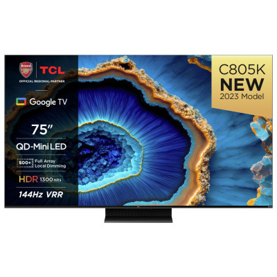 TCL 75 Inch 75C805K Mini-LED 4K Ultra HD HDR Smart TV