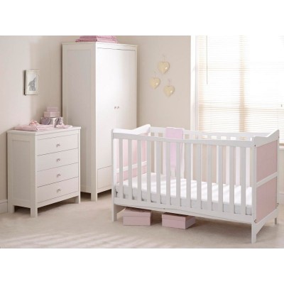 Saplings Kitty Nursery Furniture Set - White and Pink