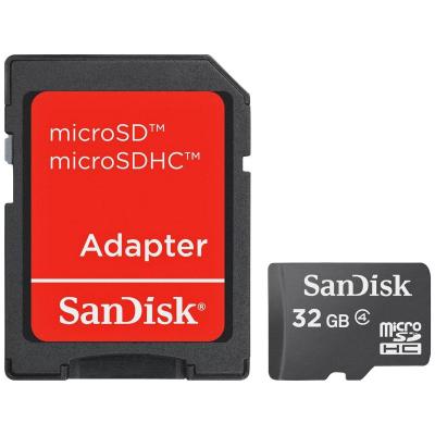 SanDisk Blue Micro SDHC Memory Card - 32GB