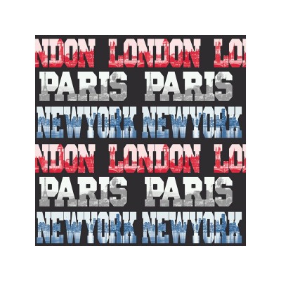 CITYSCAPES RED/BLUE WALLPAPER
