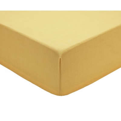 CM POLYCOTTON   OCHRE FITTED SHEET DB