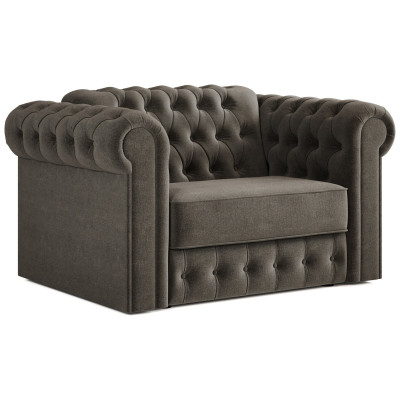 Jay-Be Chesterfield Fabric Chair Cuddle Sofa Bed - Pewter