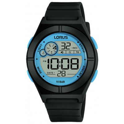Lorus Boys Black Blue Digital Watch