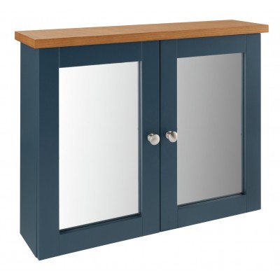 Argos Home Livingston Double Mirrored Wall Cabinet - Blue