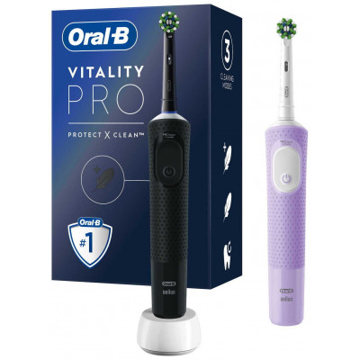 Oral-B Dual Pack Electric Toothbrush - Black/Purple