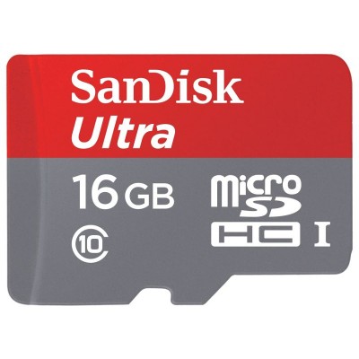 SanDisk Ultra 80MBs Micro SD Memory Card - 16GB