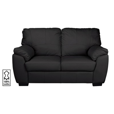 Argos Home Milano Leather 2 Seater Sofa - Black