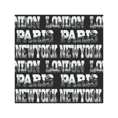 CITYSCAPES BLACK/SILVER WALLPAPER
