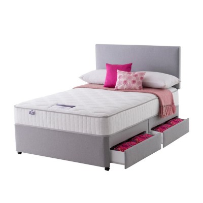 Silentnight Memory Kingsize 4 Drawer Divan Bed - Grey