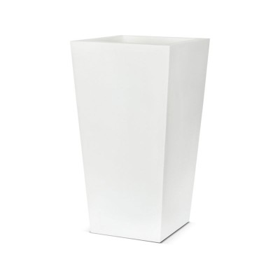 Capi Lux White Tall Tapered Square Planter - 32 x 60cm