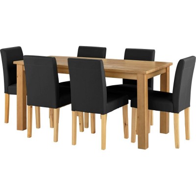 WYOMING OAK TABLE 6 BLACK CHRS