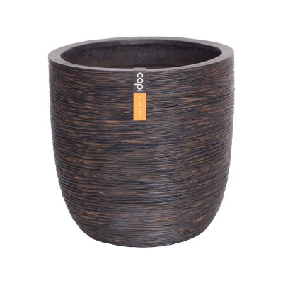 Capi Nature Brown Ribbed Planter Egg - 34 x 34cm