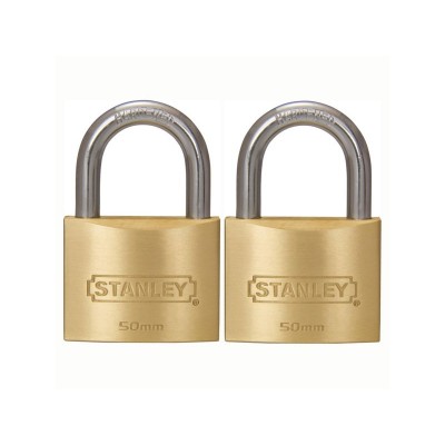Stanley 2 Solid Brass 50mm Padlocks