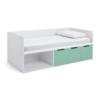 Habitat Jude Storage Cabin Bed With Mattress - White / Green
