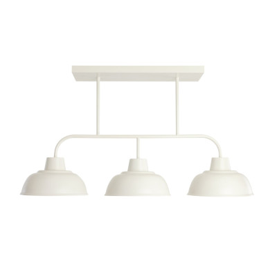 Habitat Benson Steel 3 Light Pendant Bar Light - Cream