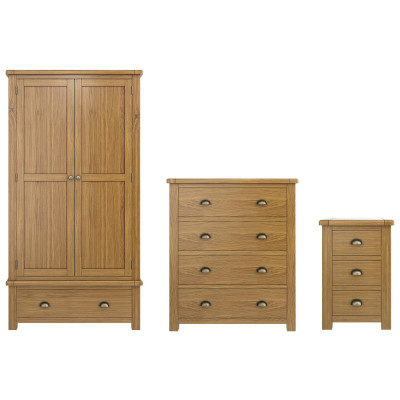 Argos Home Kent 3 Piece 2 Door Wardrobe Set - Oak