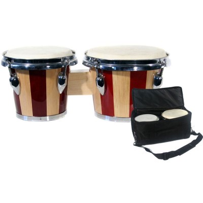 BONGO DRUMS RED WHITE STRIPE