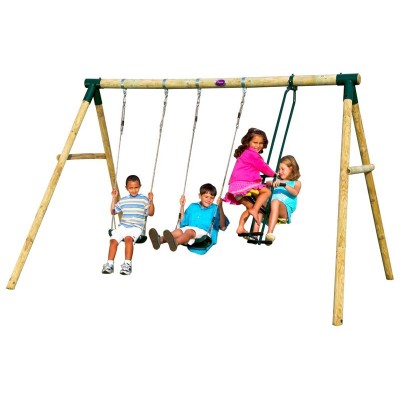 Plum Colobus Wooden Garden Swing Set