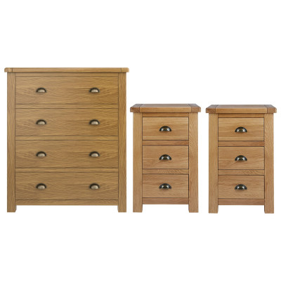 Argos Home Kent 2 Bedsides & 4 Drawer Set - Oak
