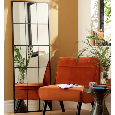 Habitat Black Window Full Length Arch Wall Mirror - 140x65cm