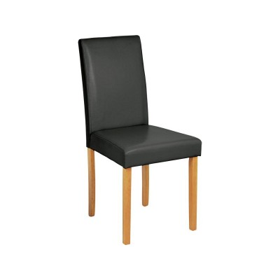 SUTTON EXT DINING TABLE AND 6 BLK CHAIRS
